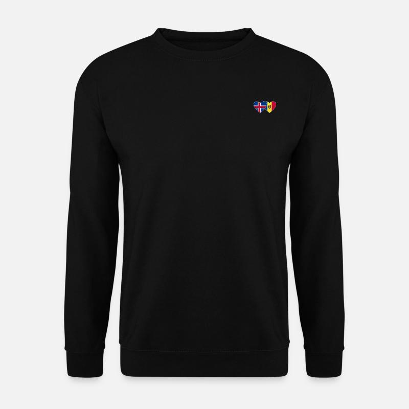 Iceland Moldova Flag Heart - Unisex Sweatshirt - black