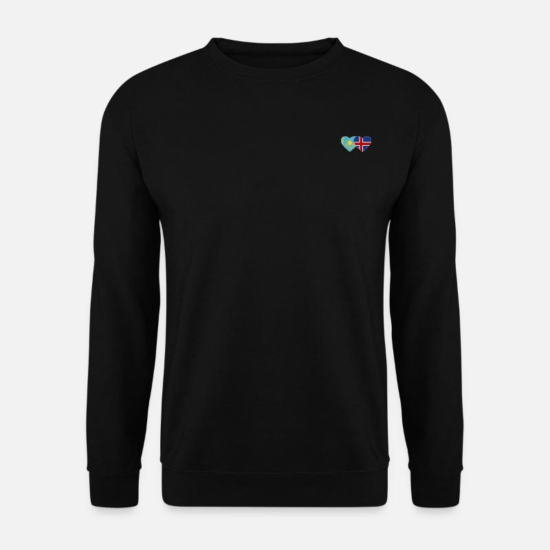 Kasachstan Island Flagge Herz - Unisex Pullover - Schwarz