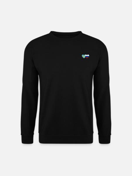 Kasachstan Russland Flagge Herz - Unisex Pullover - Schwarz