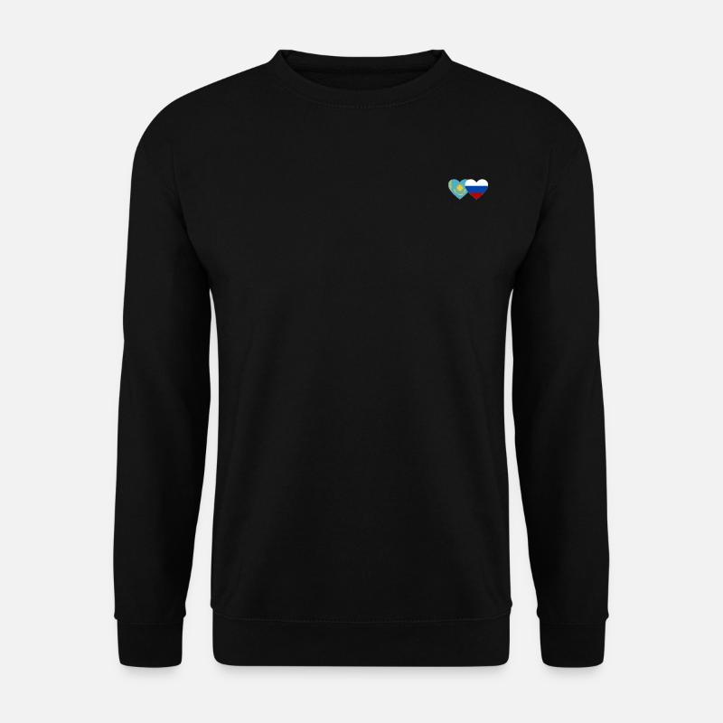 Kasachstan Russland Flagge Herz - Unisex Pullover - Schwarz