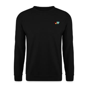 Deutschland Kasachstan Flagge Herz - Unisex Pullover - Schwarz - Vorne - Alina (178cm) & Michal (187cm)