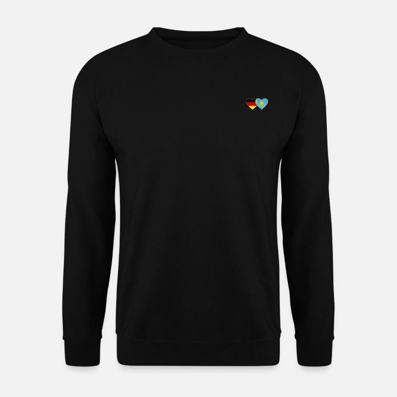 Germany Kazakhstan Flag Heart - Unisex Sweatshirt - black