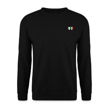 Italy Mexico Flag Heart - Unisex Sweatshirt - black - Front - Alina (178cm) & Michal (187cm)