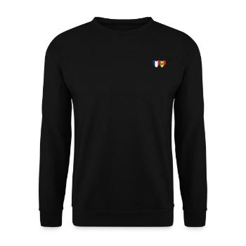 Frankreich Moldawien Flagge Herz - Unisex Pullover - Schwarz - Vorne - Alina (178cm) & Michal (187cm)