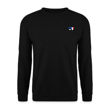 Estonie France Flag Coeur - Sweat-shirt Unisexe - noir - Devant - Alina (178cm) & Michal (187cm)