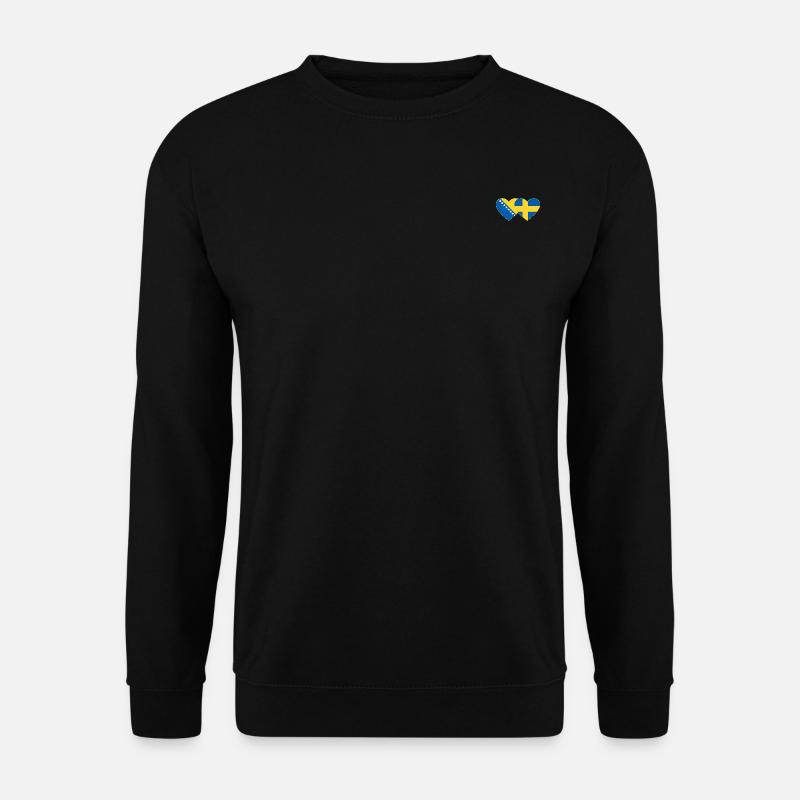 Bosnie Suède Drapeau Coeur - Sweat-shirt Unisexe - noir