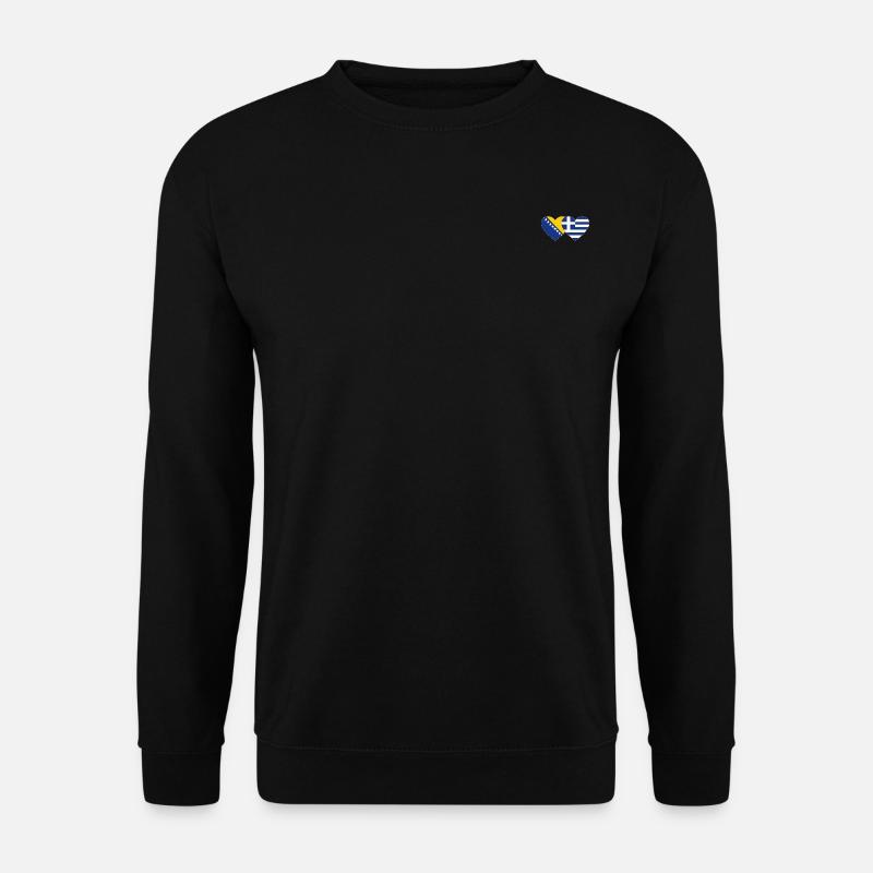 Bosnie Grèce Flag Heart - Sweat-shirt Unisexe - noir