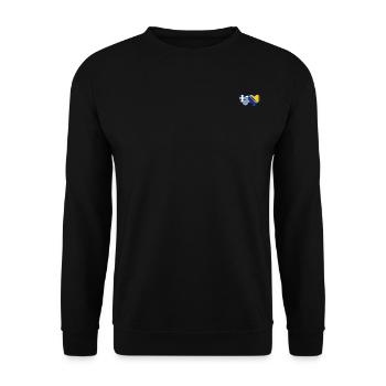 Griechenland Bosnien Flagge Herz - Unisex Pullover - Schwarz - Vorne - Alina (178cm) & Michal (187cm)