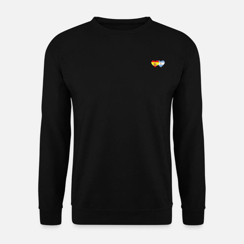Spain Argentina Flag Heart - Unisex Sweatshirt - black