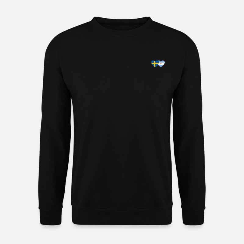 Suède Argentine Flag Heart - Sweat-shirt Unisexe - noir