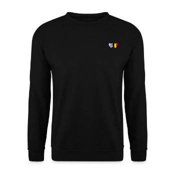 Griechenland Belgien Flagge Herz - Unisex Pullover - Schwarz - Vorne - Alina (178cm) & Michal (187cm)