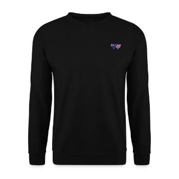 New Zealand England Flag Heart - Unisex Sweatshirt - black - Front - Alina (178cm) & Michal (187cm)