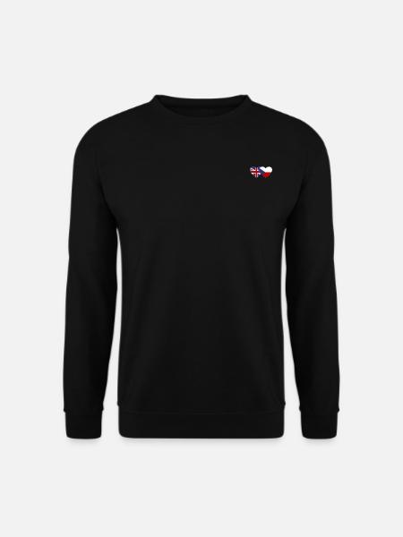 England Tschechien Flagge Herz - Unisex Pullover - Schwarz