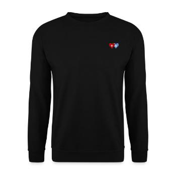 Switzerland Somalia Flag Heart - Unisex Sweatshirt - black - Front - Alina (178cm) & Michal (187cm)