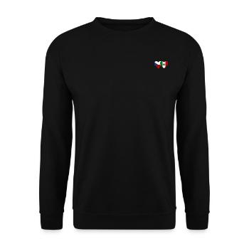 Tschechien Mexiko Flagge Herz - Unisex Pullover - Schwarz - Vorne - Alina (178cm) & Michal (187cm)