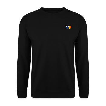 Finlande Belgique Drapeau Coeur - Sweat-shirt Unisexe - noir - Devant - Alina (178cm) & Michal (187cm)