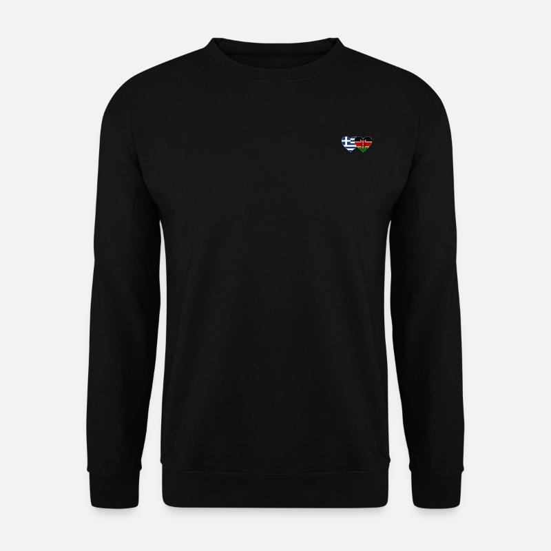 Greece Kenya Flag Heart - Unisex Sweatshirt - black
