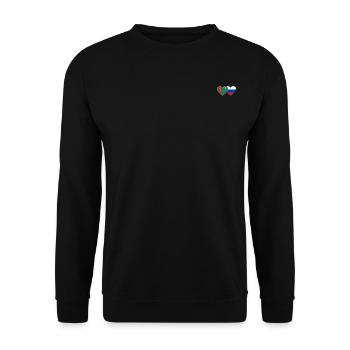 Turkmenistan Russland Flagge Herz - Unisex Pullover - Schwarz - Vorne - Alina (178cm) & Michal (187cm)