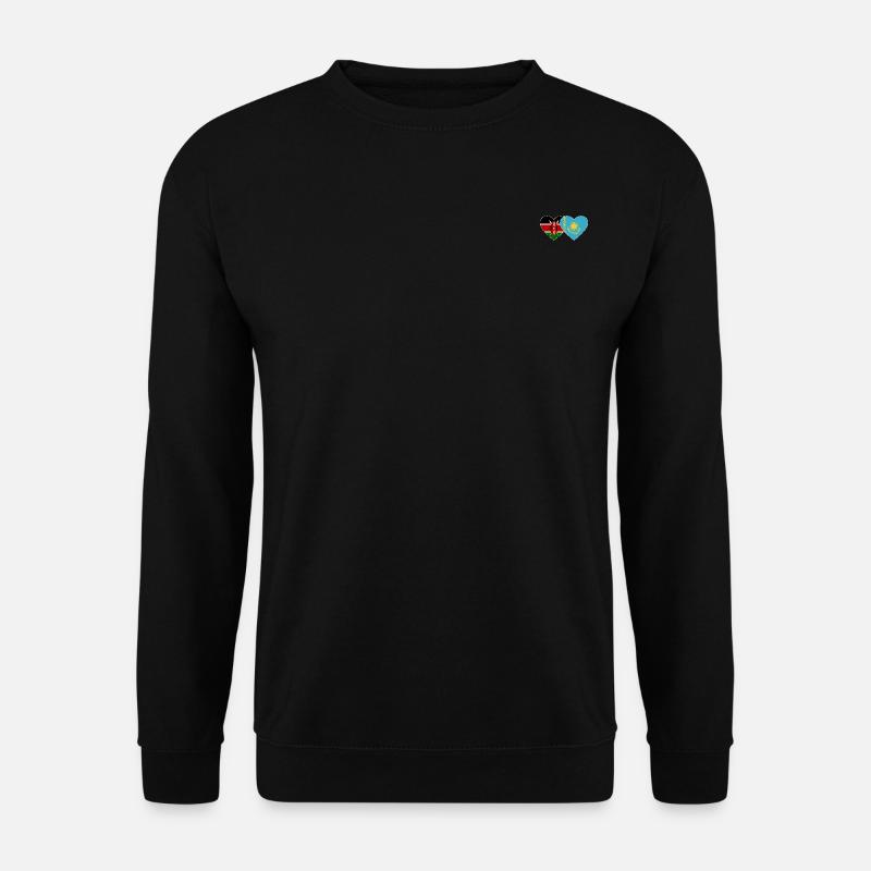Kenia KasachstanFlagge Herz - Unisex Pullover - Schwarz