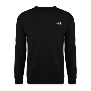 Brazil Algeria Flag Heart - Unisex Sweatshirt - black - Front - Alina (178cm) & Michal (187cm)