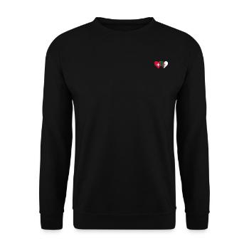 Switzerland Algeria Flag Heart - Unisex Sweatshirt - black - Front - Alina (178cm) & Michal (187cm)