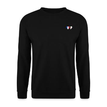 France Algeria Flag Heart - Unisex Sweatshirt - black - Front - Alina (178cm) & Michal (187cm)