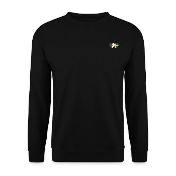 Algerien Schweden Flagge Herz - Unisex Pullover - Schwarz - Vorne - Alina (178cm) & Michal (187cm)