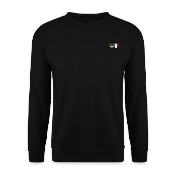 Mauritius Frankreich Flagge Herz - Unisex Pullover - Schwarz - Vorne - Alina (178cm) & Michal (187cm)