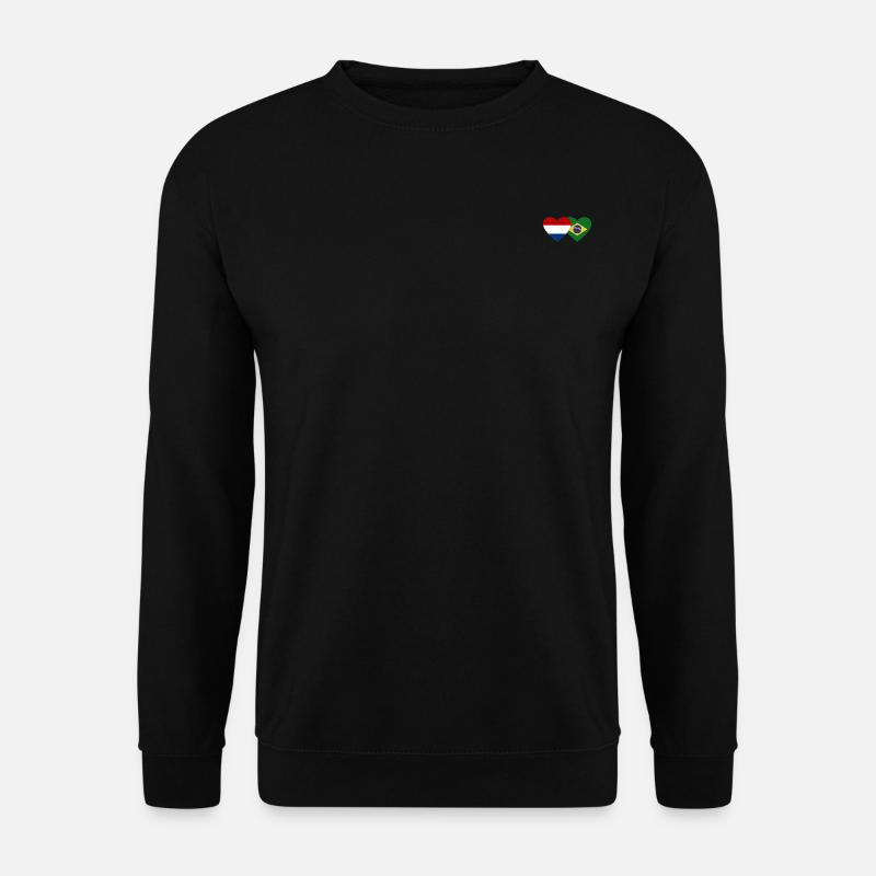 Holland Brasilien Flagge Herz - Unisex Pullover - Schwarz