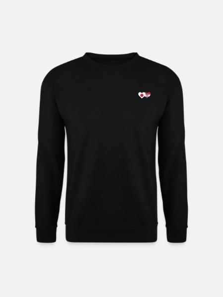 Japan Croatia Flag Heart - Unisex Sweatshirt - black