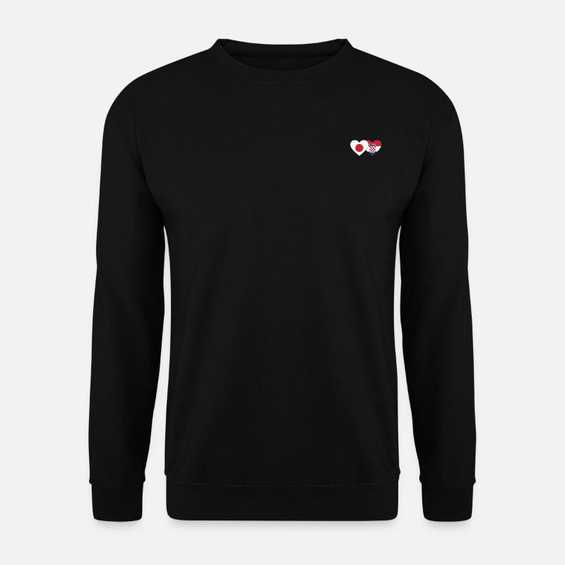 Japan Kroatien Flagge Herz - Unisex Pullover - Schwarz