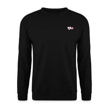Südkorea Kroatien Flagge Herz - Unisex Pullover - Schwarz - Vorne - Alina (178cm) & Michal (187cm)