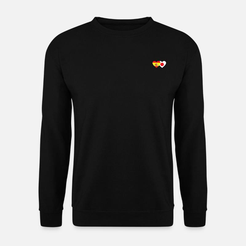 Spain Japan Flag Heart - Unisex Sweatshirt - black