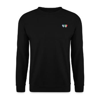 Greece Mexico Flag Heart - Unisex Sweatshirt - black - Front - Alina (178cm) & Michal (187cm)