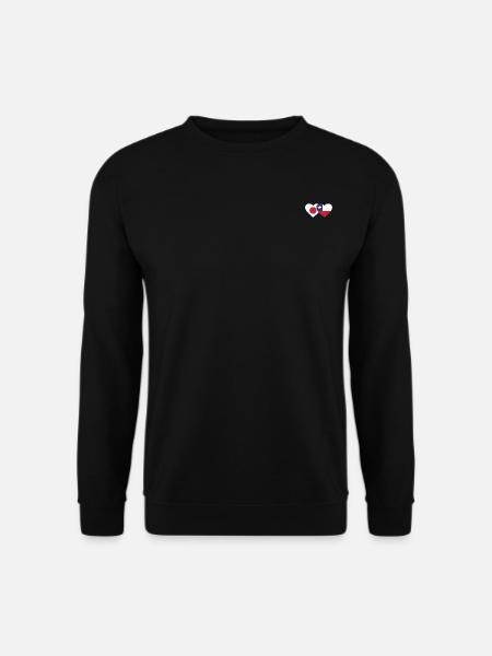 Japan Chile Flag Heart - Unisex Sweatshirt - black