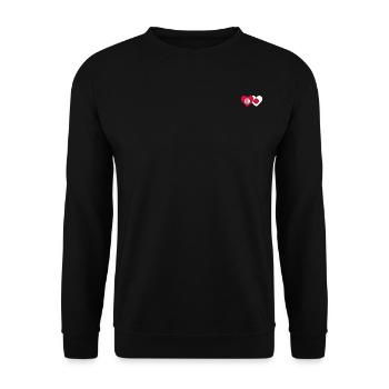 Tunesien Japan Flagge Herz - Unisex Pullover - Schwarz - Vorne - Alina (178cm) & Michal (187cm)