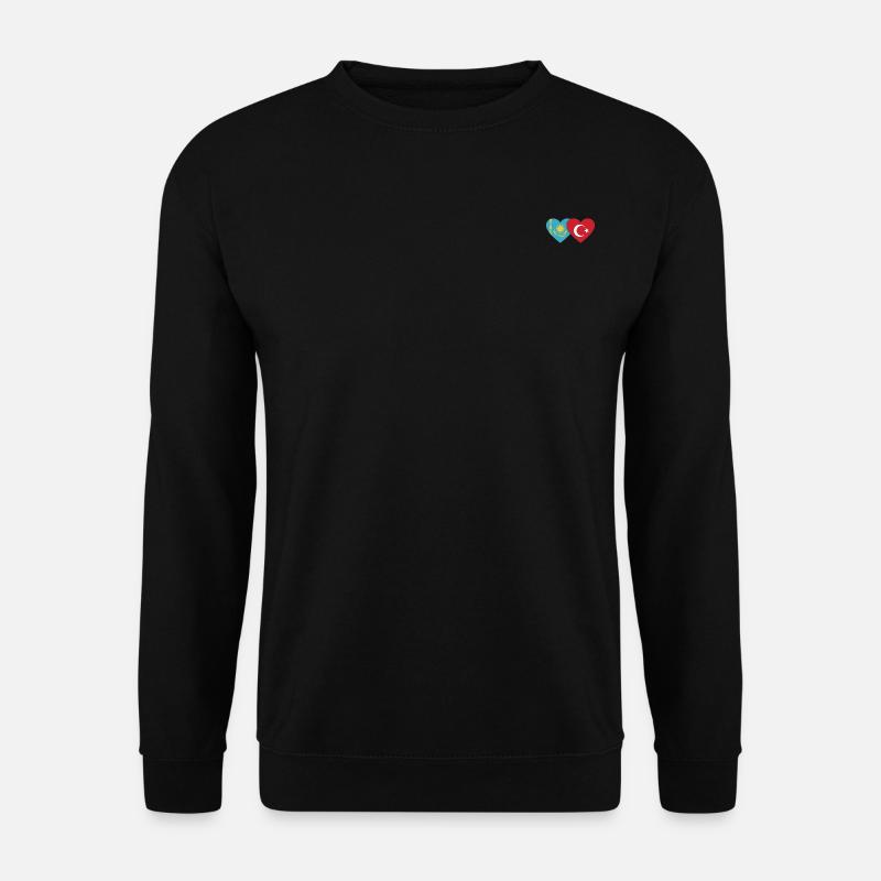 Kazakhstan Turkey Flag Heart - Unisex Sweatshirt - black