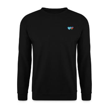 Ouïghours Turkestan oriental Azerbaïdjan Drapeau Cœur - Sweat-shirt Unisexe - noir - Devant - Alina (178cm) & Michal (187cm)