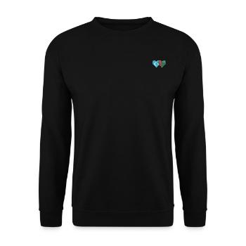 Uiguren Turkmenistan Flagge Herz - Unisex Pullover - Schwarz - Vorne - Alina (178cm) & Michal (187cm)