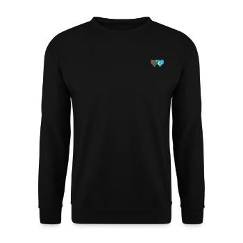 Turkmenistan Uiguren Flagge Herz - Unisex Pullover - Schwarz - Vorne - Alina (178cm) & Michal (187cm)