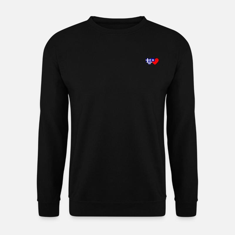 Greece Taiwan Flag Heart - Unisex Sweatshirt - black