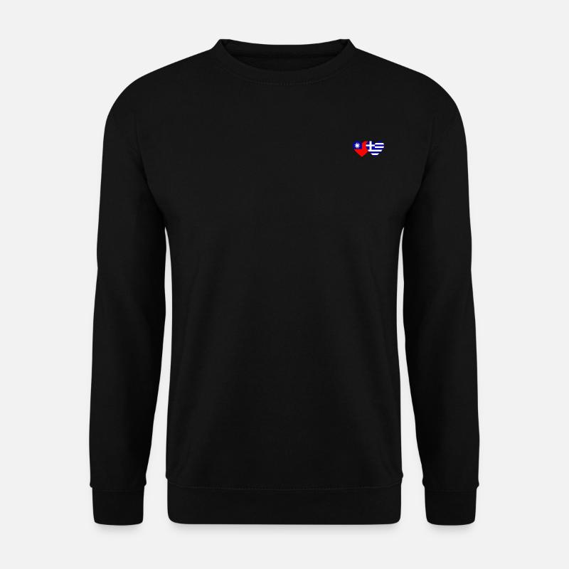 Taiwan Grèce Flag Heart - Sweat-shirt Unisexe - noir