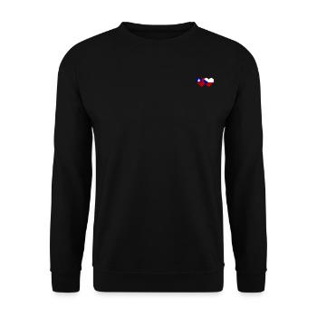 Taiwan Tschechien Flagge Herz - Unisex Pullover - Schwarz - Vorne - Alina (178cm) & Michal (187cm)