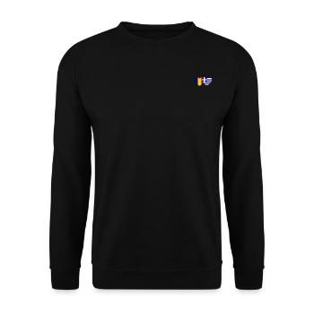 Rumänien Griechenland Flagge Herz - Unisex Pullover - Schwarz - Vorne - Alina (178cm) & Michal (187cm)