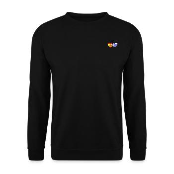 Spanien Griechenland Flagge Herz - Unisex Pullover - Schwarz - Vorne - Alina (178cm) & Michal (187cm)