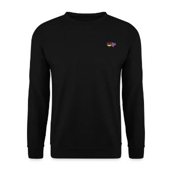 Mauritius Island Flagge Herz - Unisex Pullover - Schwarz - Vorne - Alina (178cm) & Michal (187cm)