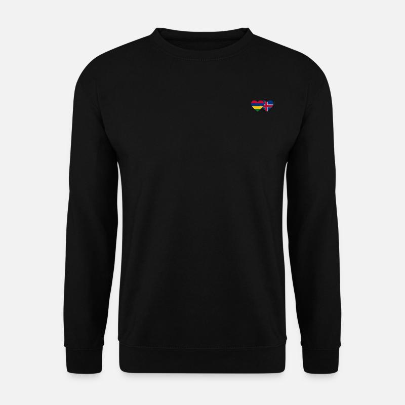 Maurice Islande Flag Coeur - Sweat-shirt Unisexe - noir