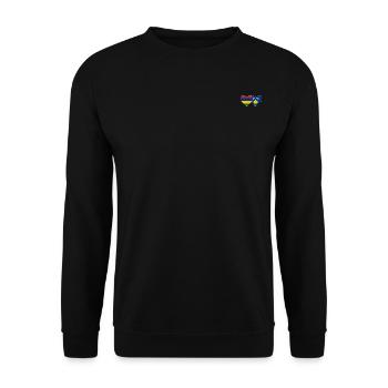 Mauritius Bosnia Flag Heart - Unisex Sweatshirt - black - Front - Alina (178cm) & Michal (187cm)
