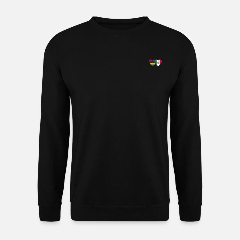 Mauritius Mexico Flag Heart - Unisex Sweatshirt - black