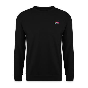 Südafrika Aserbaidschan Flagge Herz - Unisex Pullover - Schwarz - Vorne - Alina (178cm) & Michal (187cm)